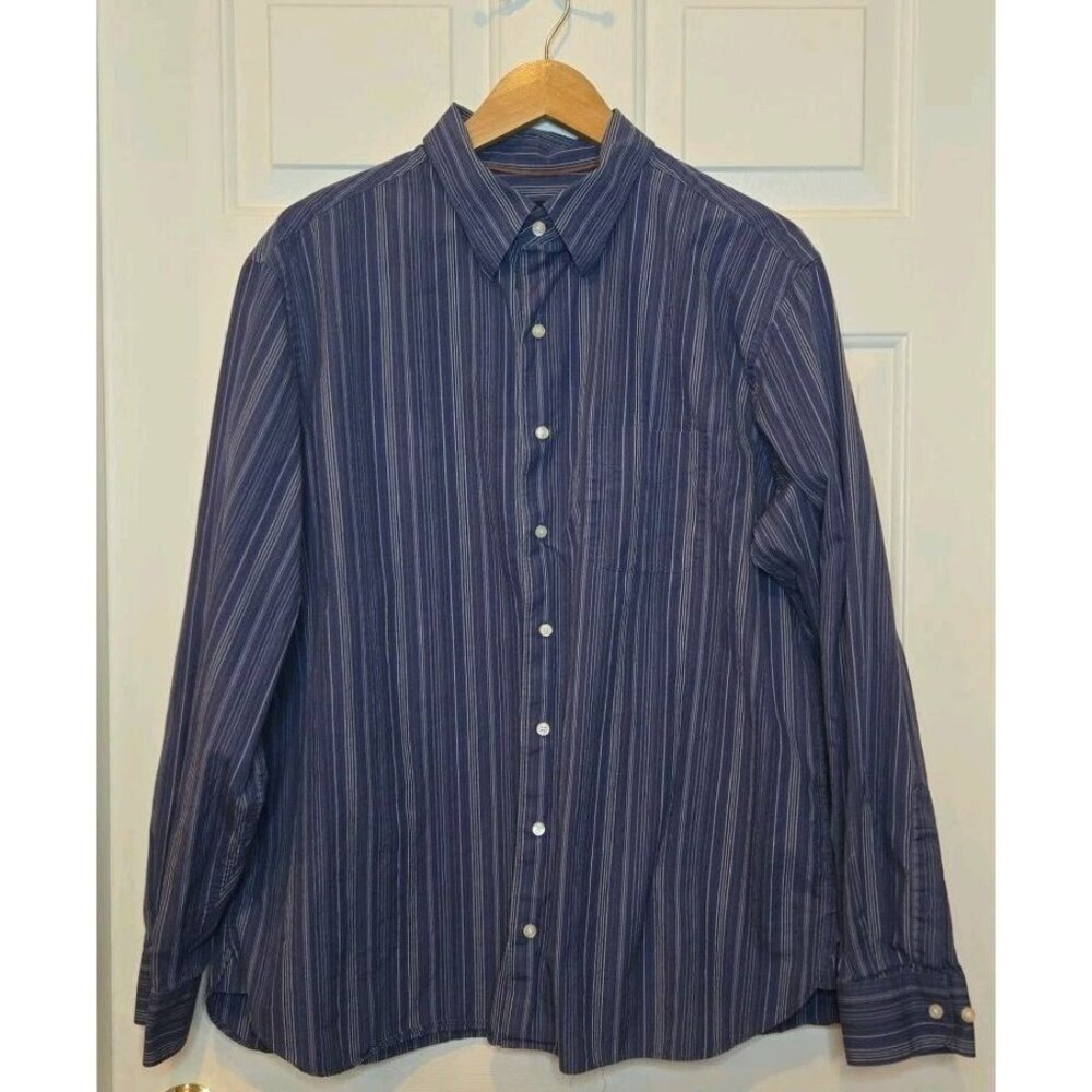 Joseph by Jos‎ A Banks Button Up Shirt Mens Long Sleeve Blue Striped XL EUC